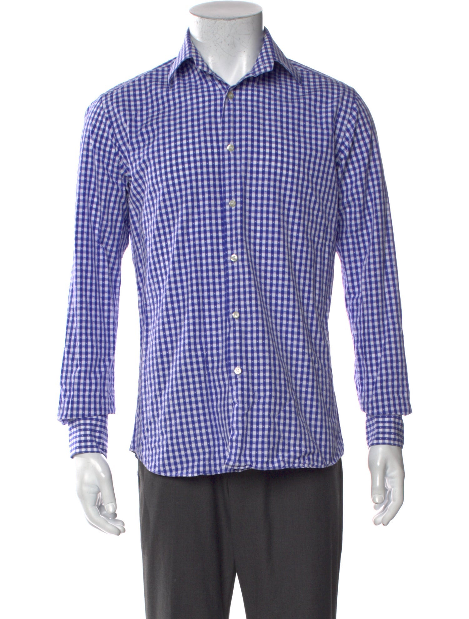 Etro Plaid Print Long Sleeve Dress Shirt