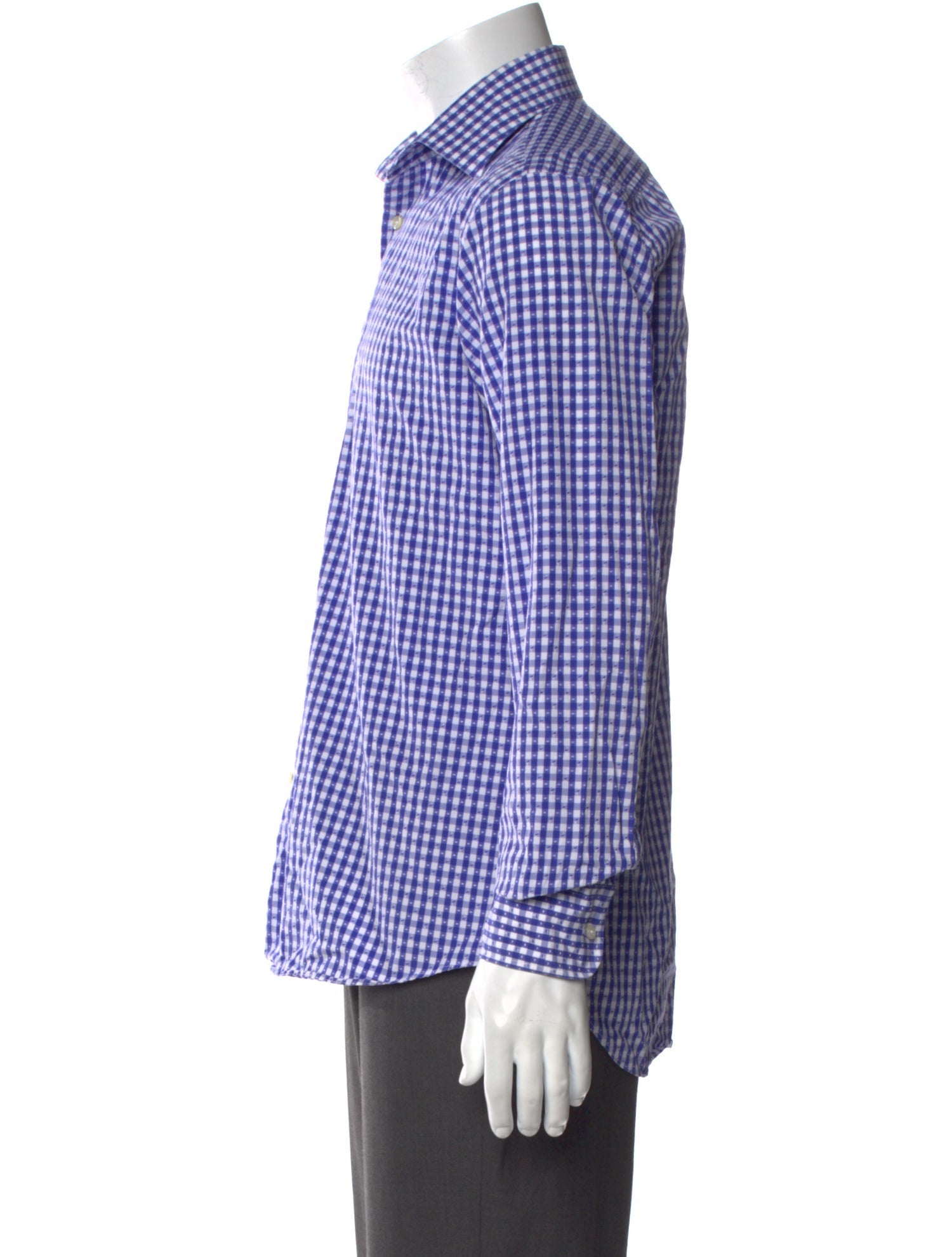 Etro Plaid Print Long Sleeve Dress Shirt