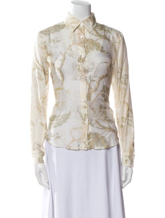 Etro Silk Printed Button-Up Top