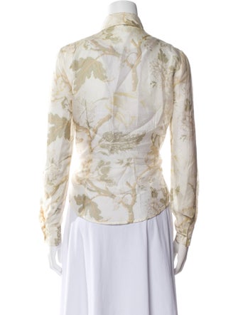 Etro Silk Printed Button-Up Top