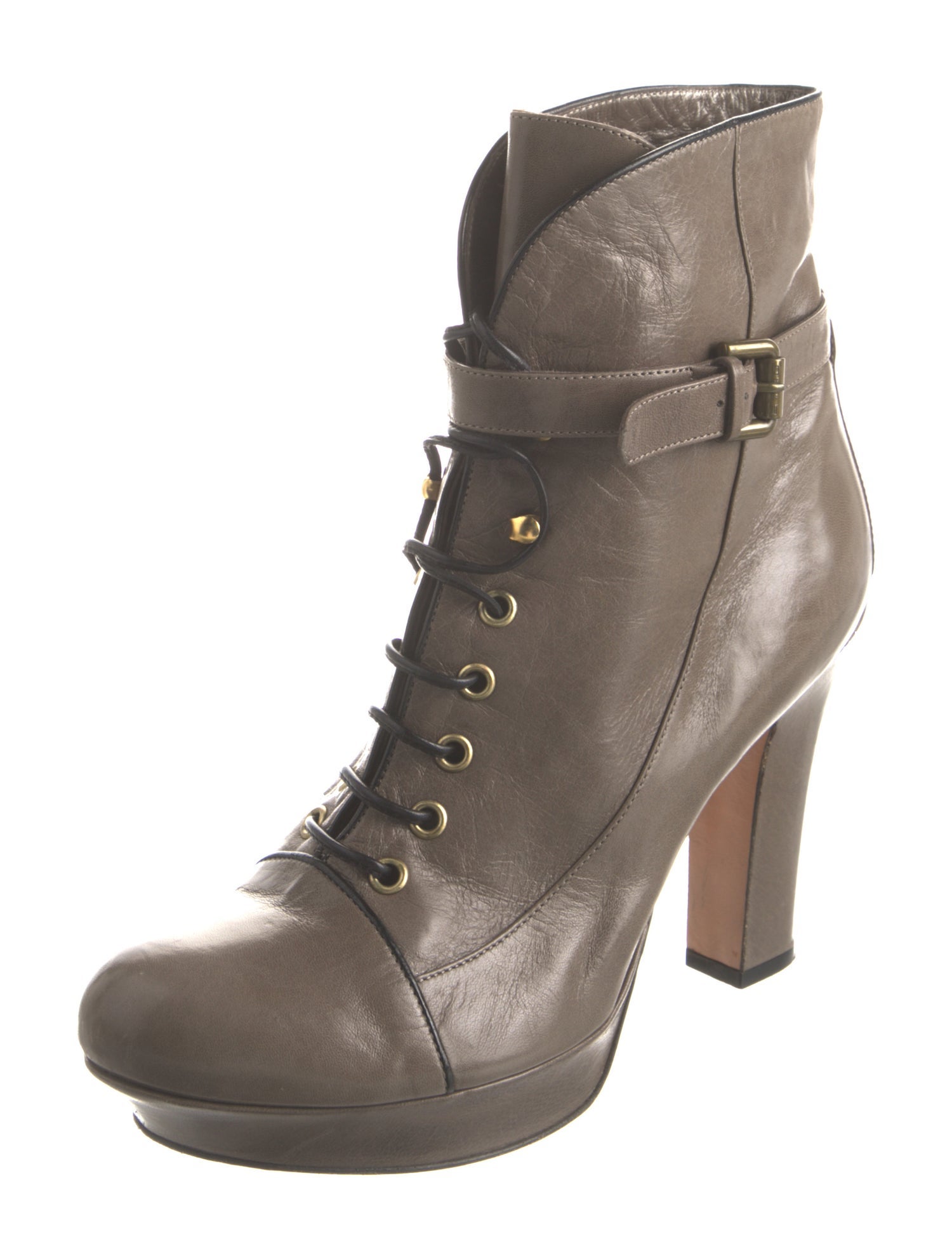Etro Leather Lace-Up Boots