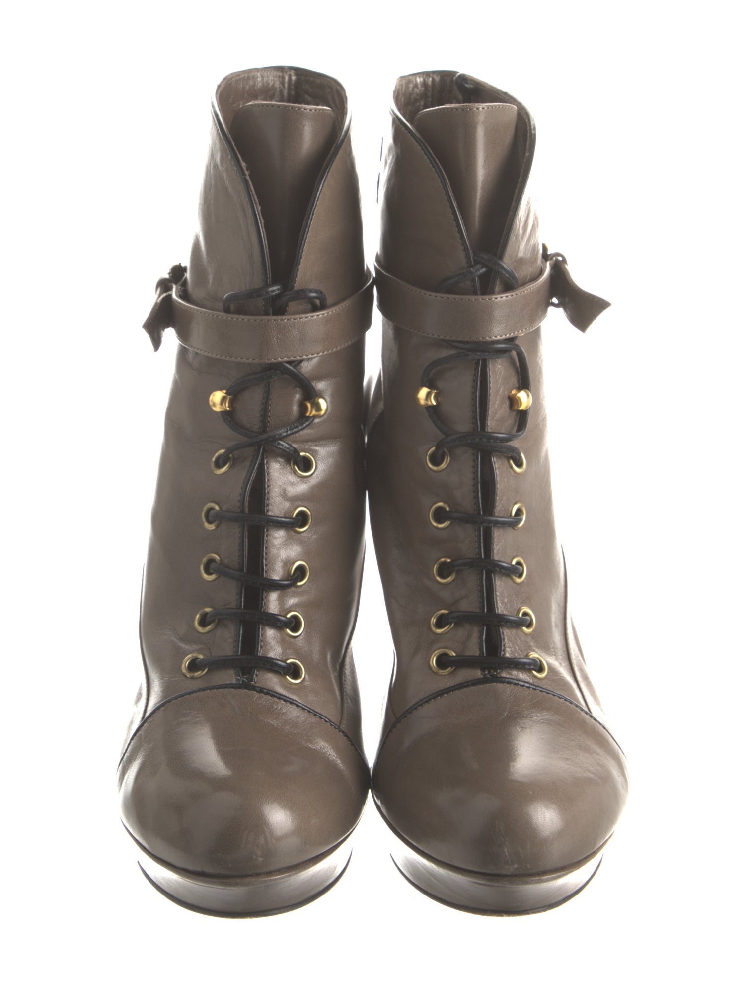 Etro Leather Lace-Up Boots