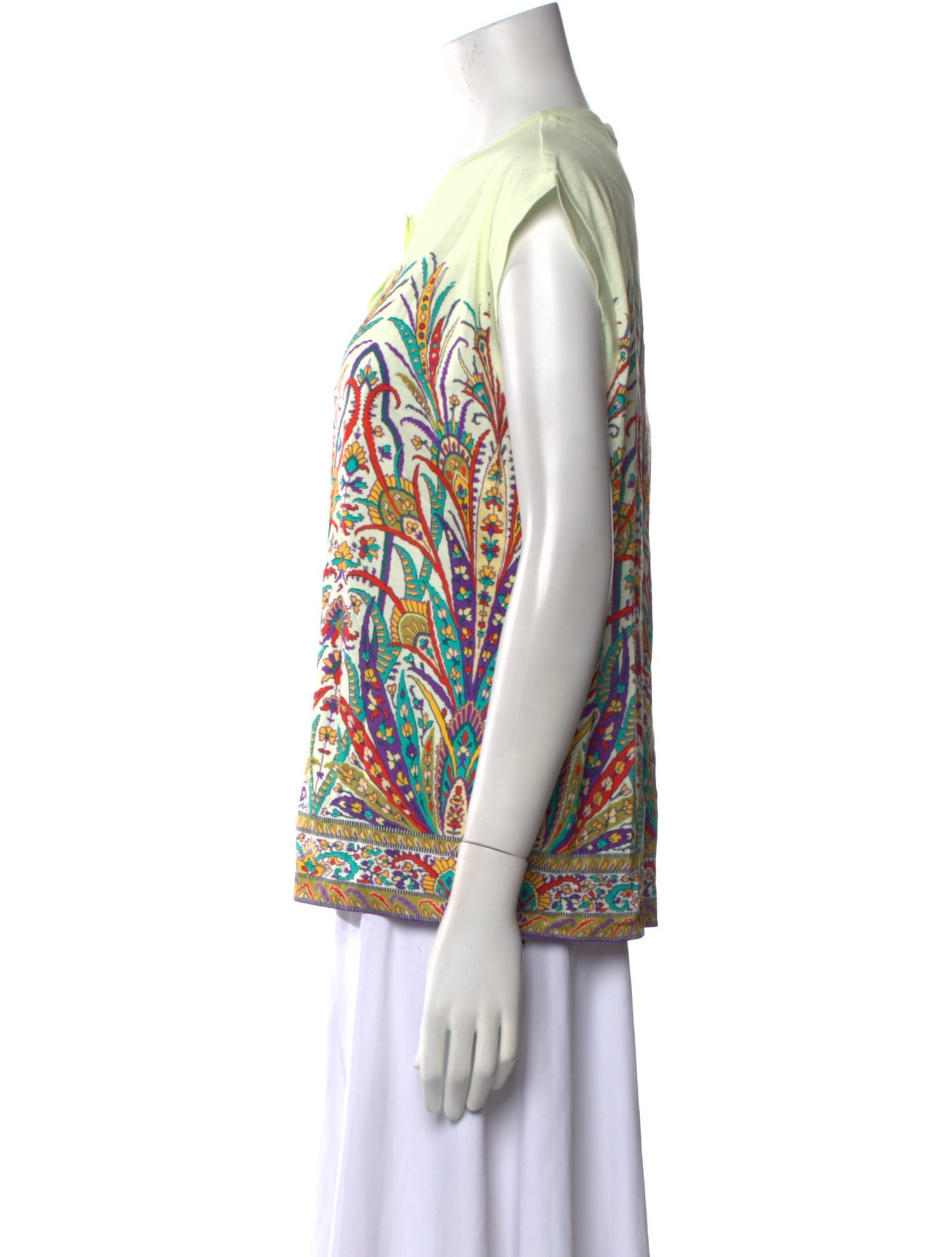 Etro Printed Bateau Neckline Top w/ Tags