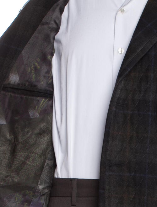 Etro Wool Plaid Print Utility Jacket
