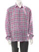 Etro Linen Plaid Print Dress Shirt