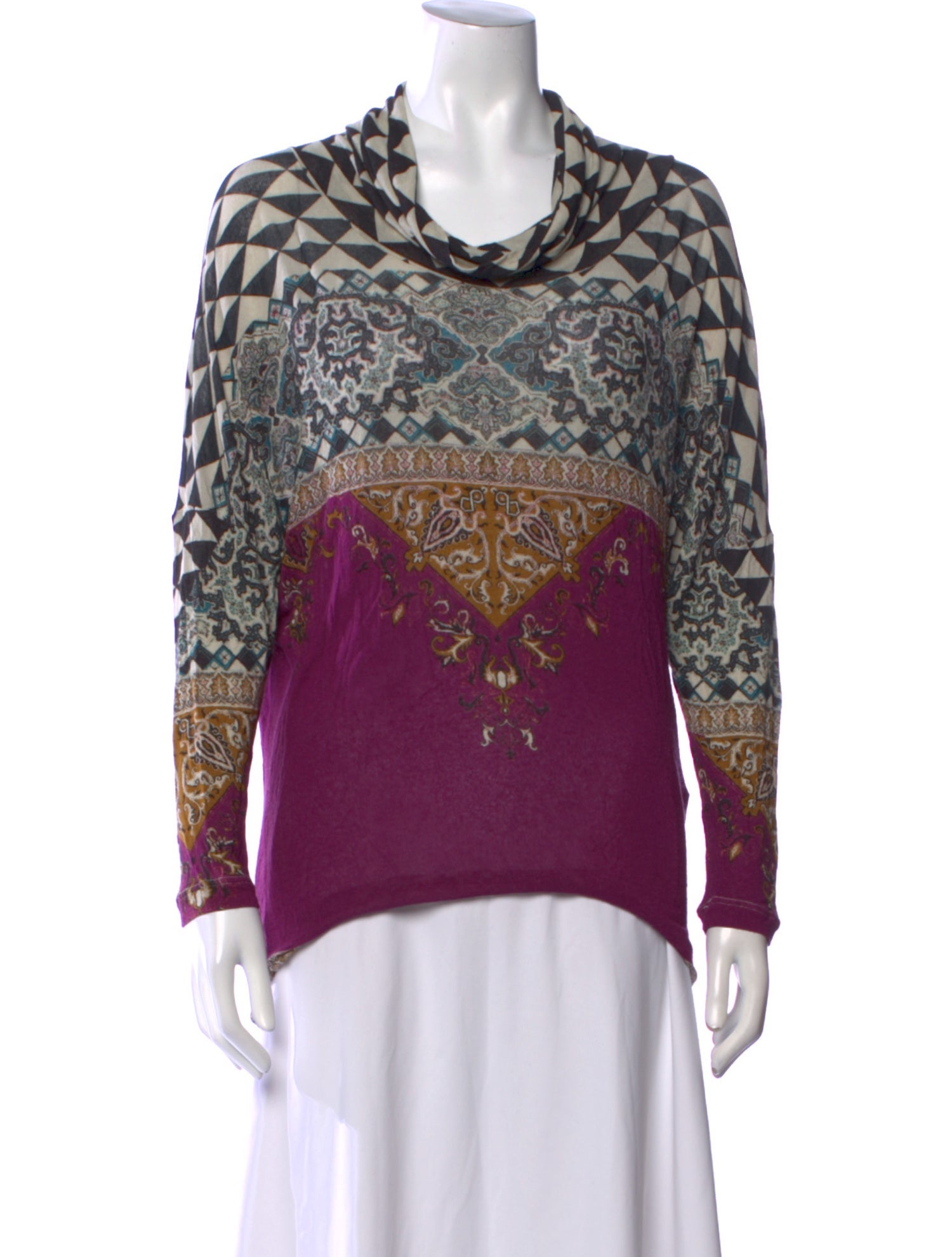 Etro Printed Cowl Neck Sweatshirt