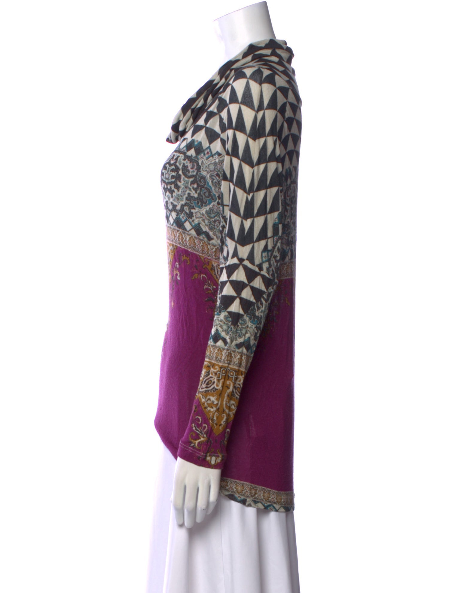 Etro Printed Cowl Neck Sweatshirt