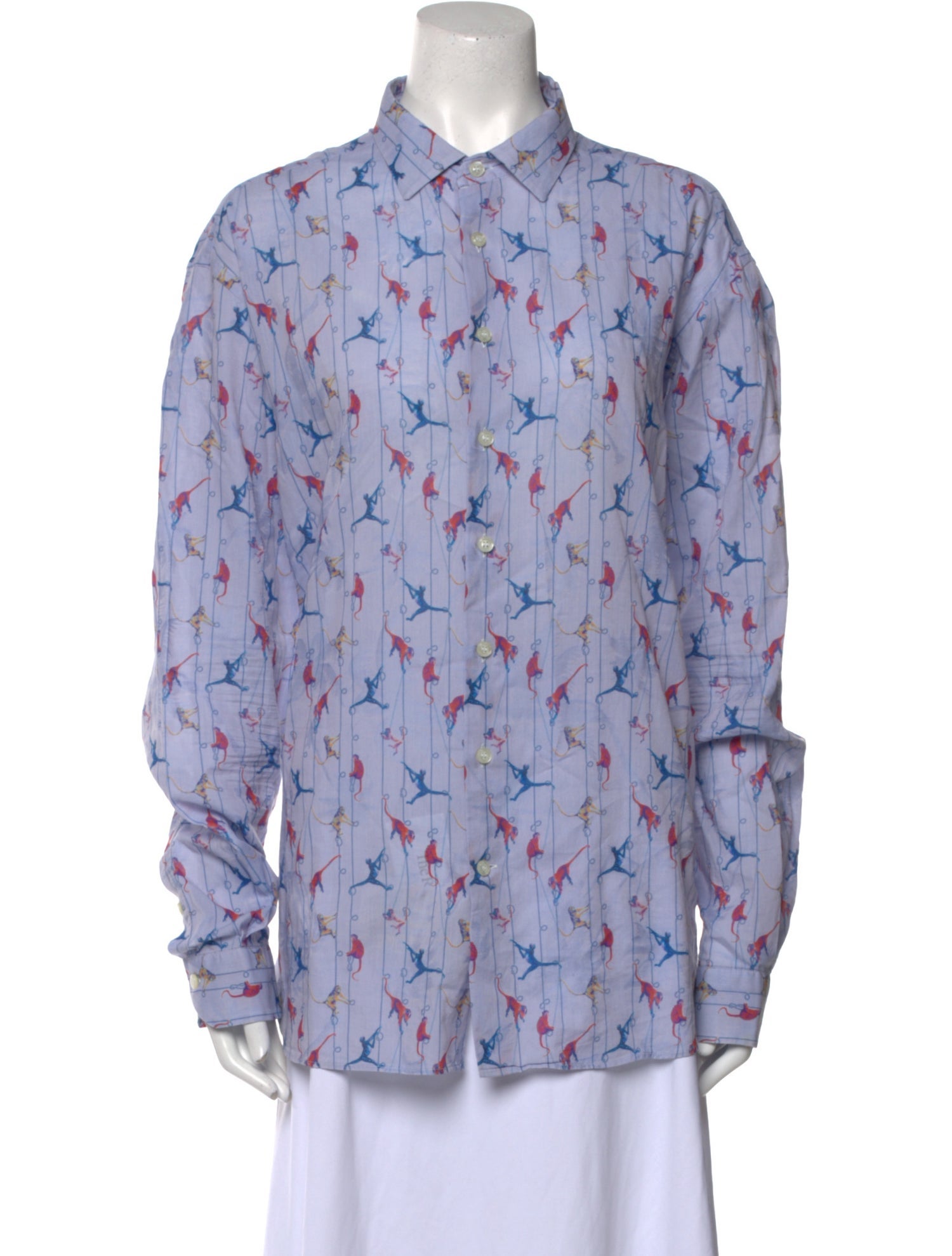 Etro Printed Long Sleeve Button-Up Top