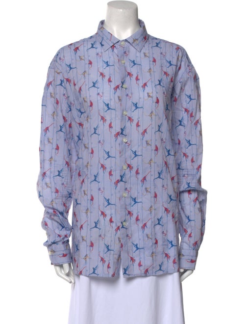 Etro Printed Long Sleeve Button-Up Top