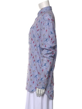 Etro Printed Long Sleeve Button-Up Top