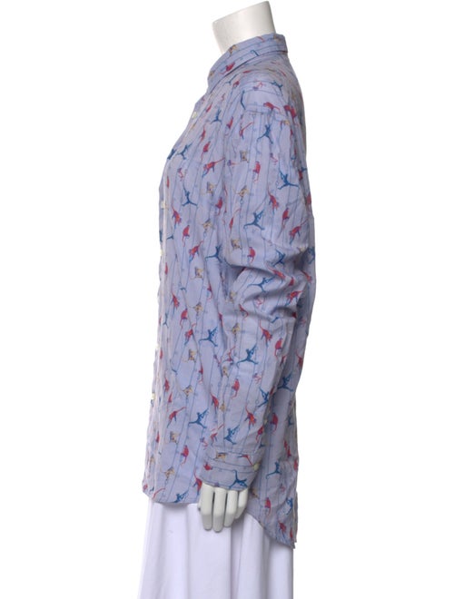 Etro Printed Long Sleeve Button-Up Top