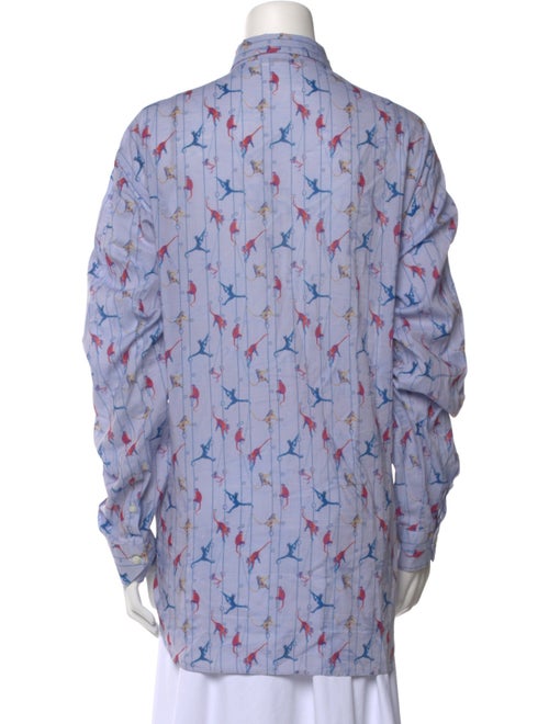 Etro Printed Long Sleeve Button-Up Top