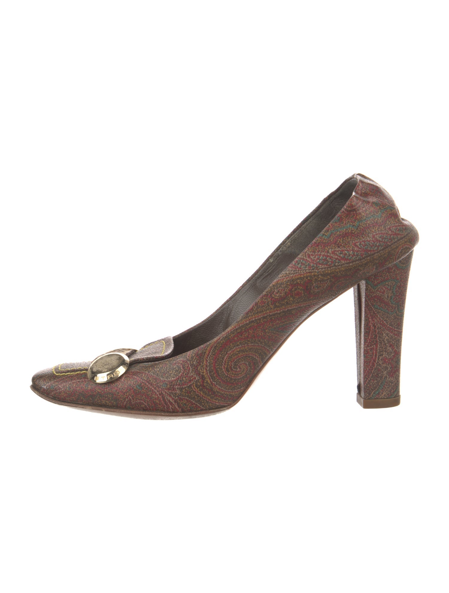 Etro Leather Paisley Print Pumps