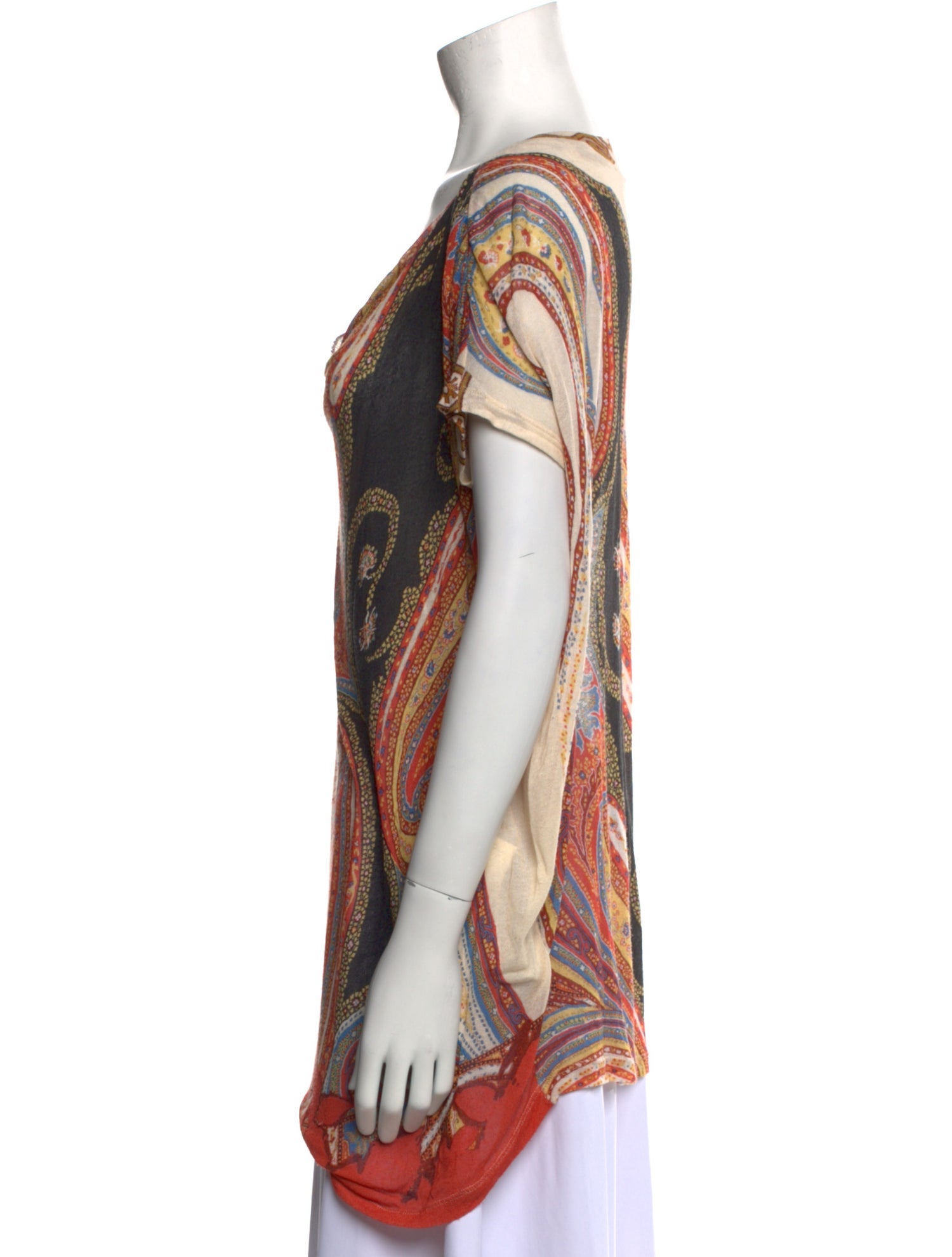 Etro Paisley Print Cowl Neck Tunic