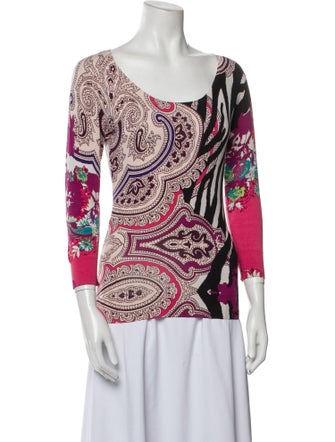 Etro Paisley Print Scoop Neck Blouse