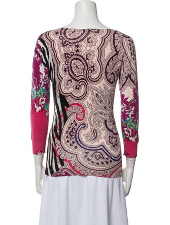 Etro Paisley Print Scoop Neck Blouse