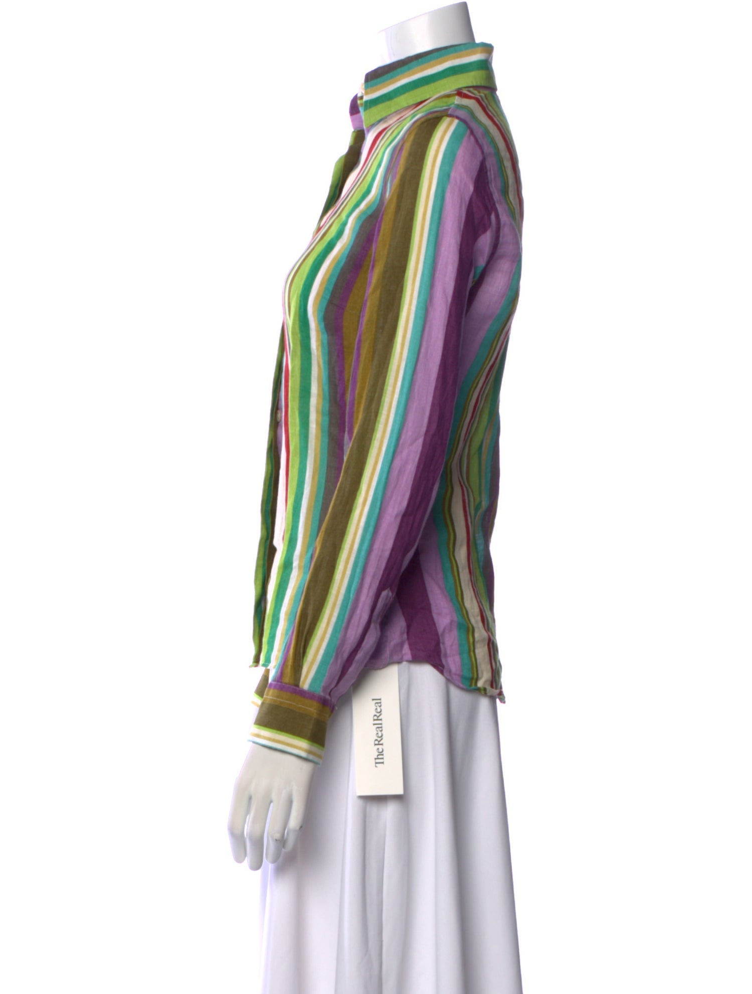 Etro Striped Long Sleeve Button-Up Top