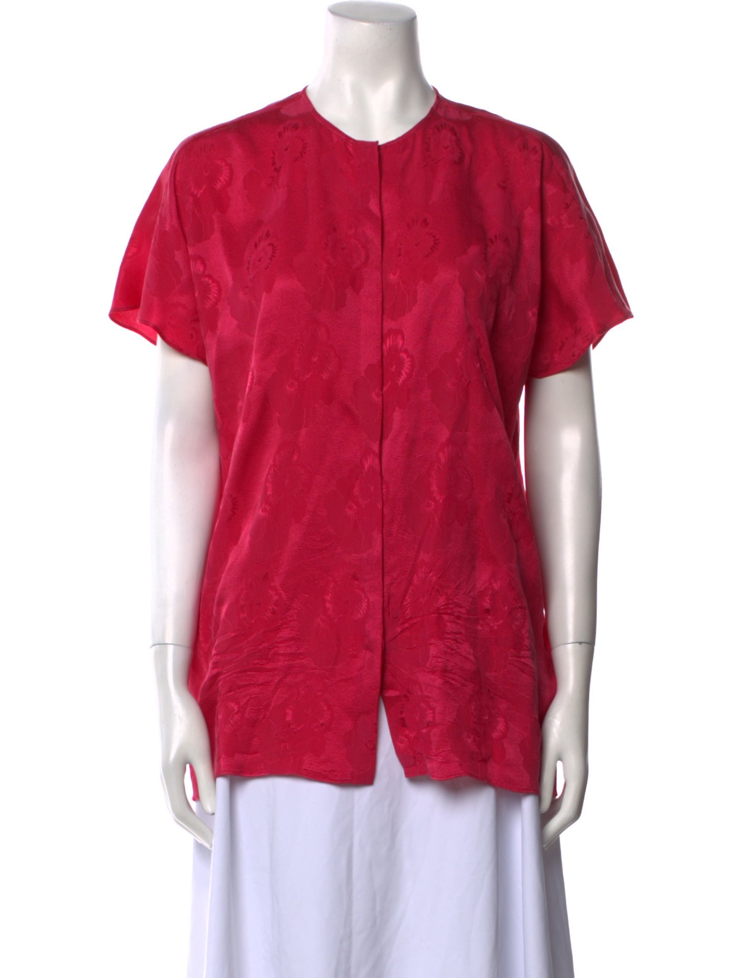 Etro Silk Crew Neck Button-Up Top