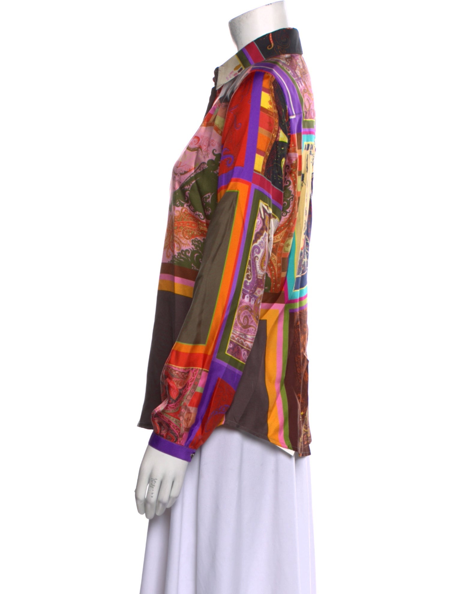 Etro Silk Printed Button-Up Top