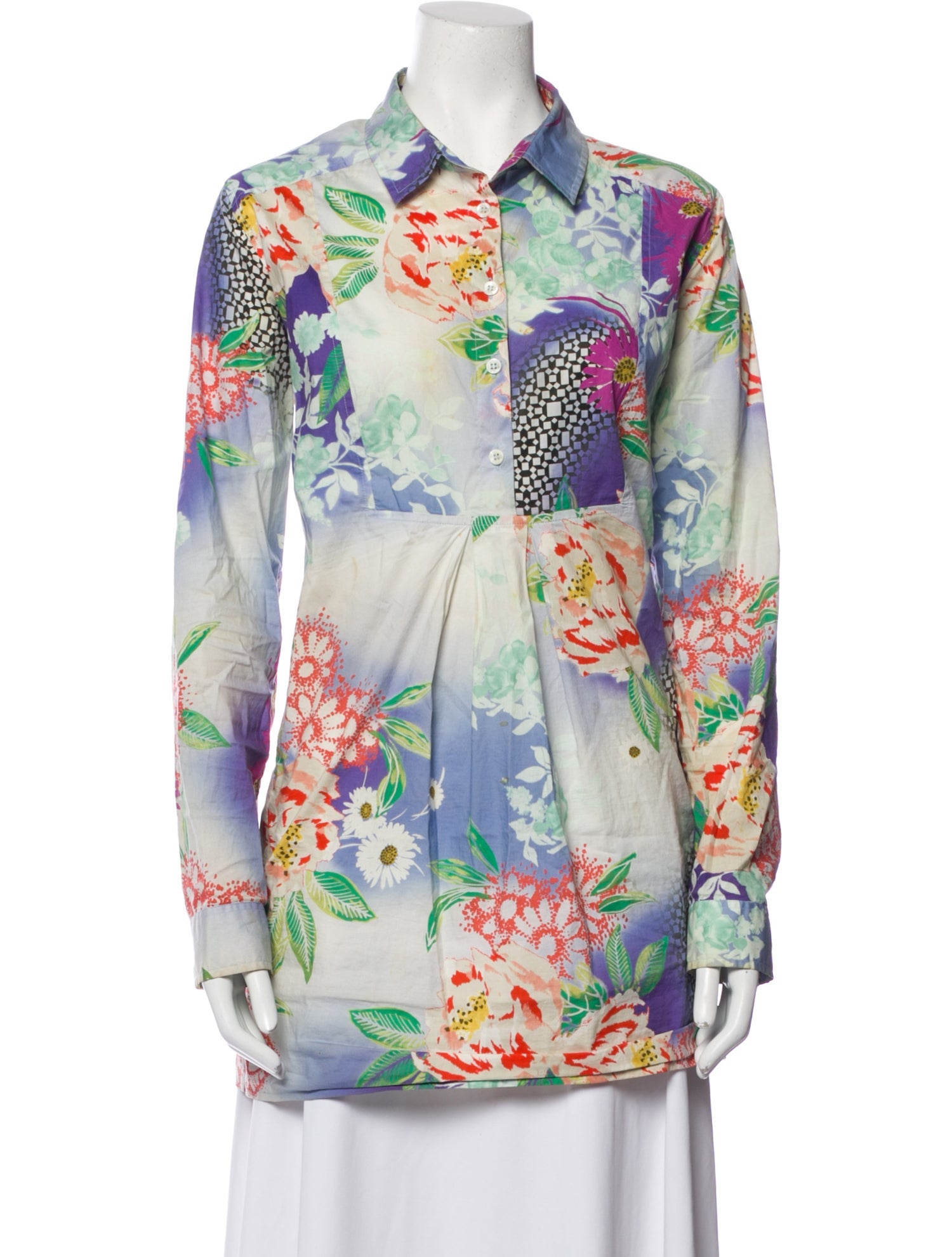 Etro Floral Print Long Sleeve Tunic
