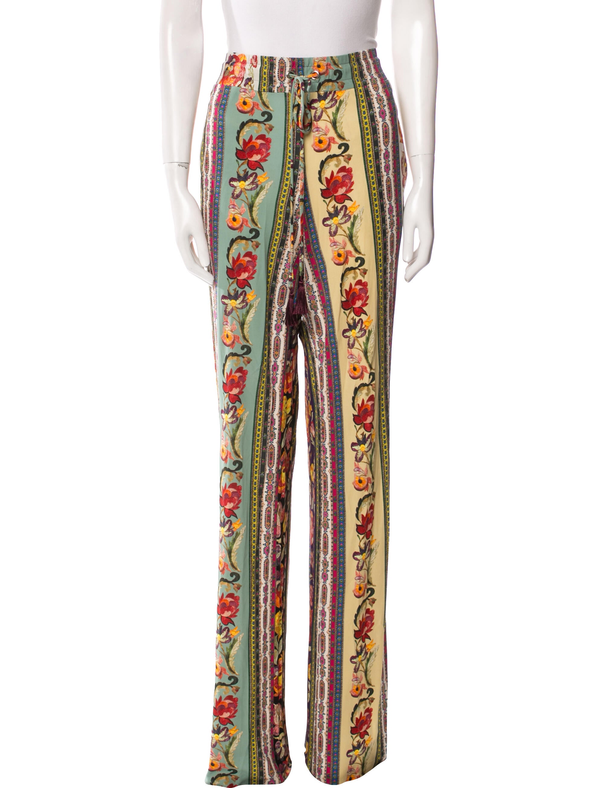 Etro Floral Print Wide Leg Pants