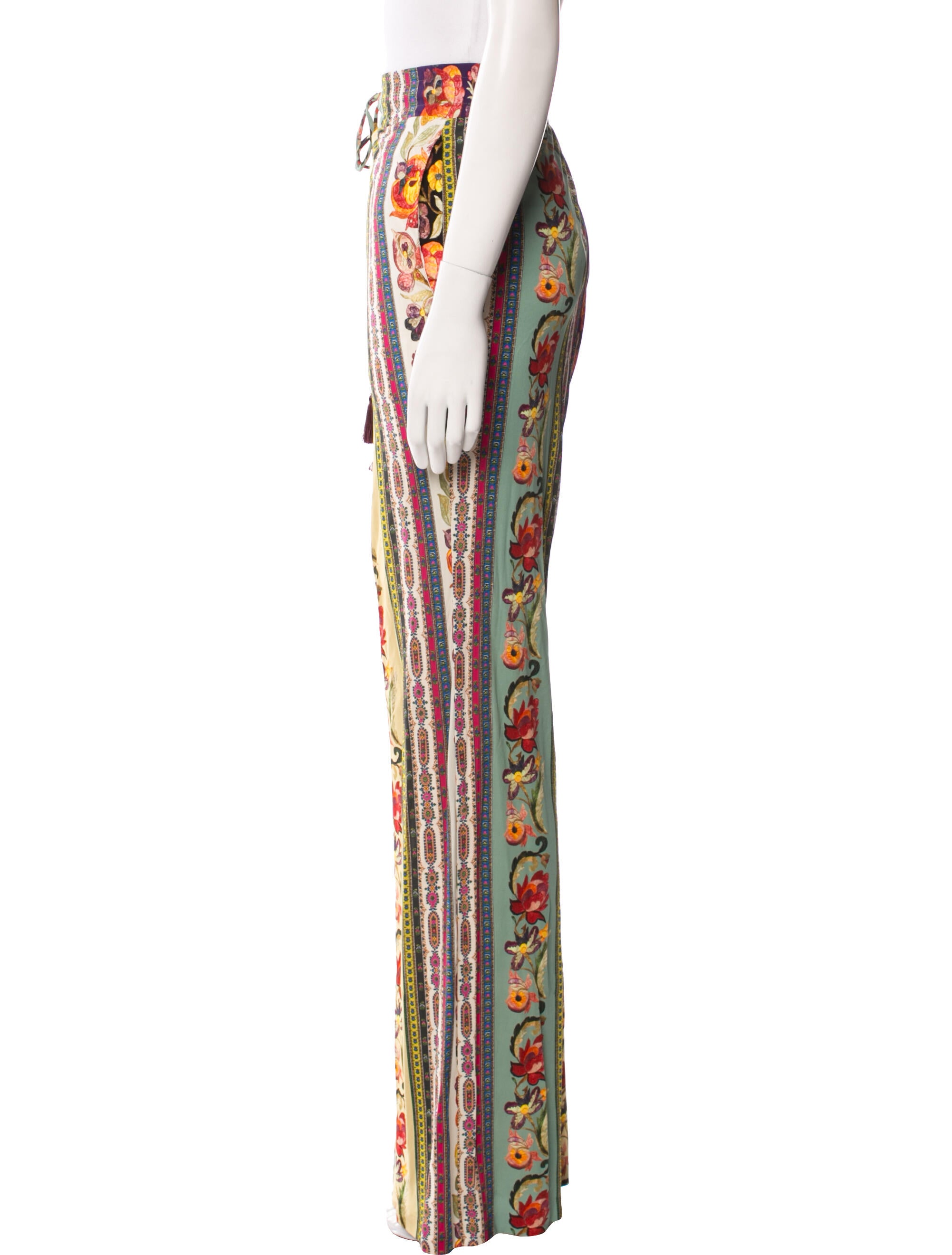 Etro Floral Print Wide Leg Pants