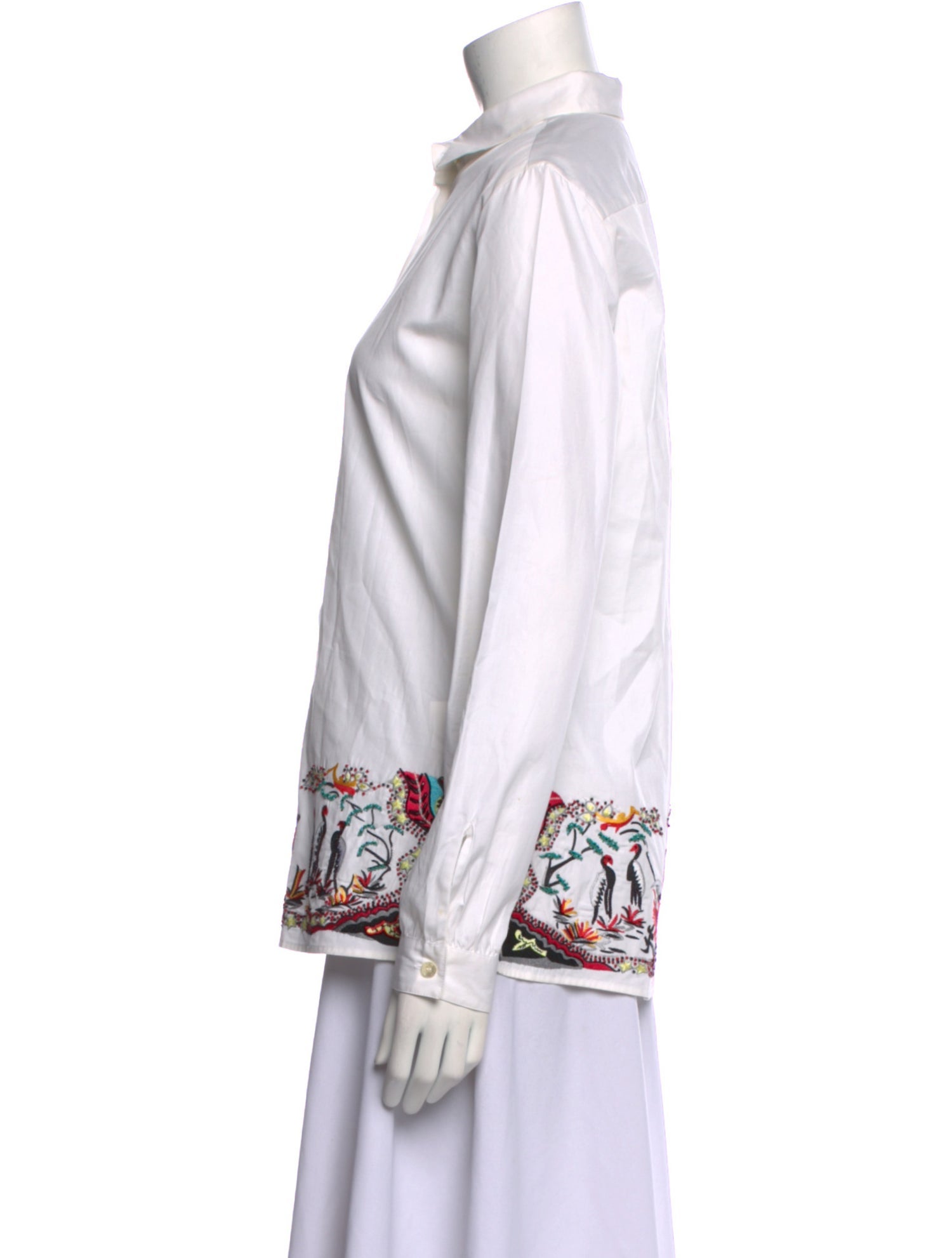 Etro Printed Long Sleeve Button-Up Top