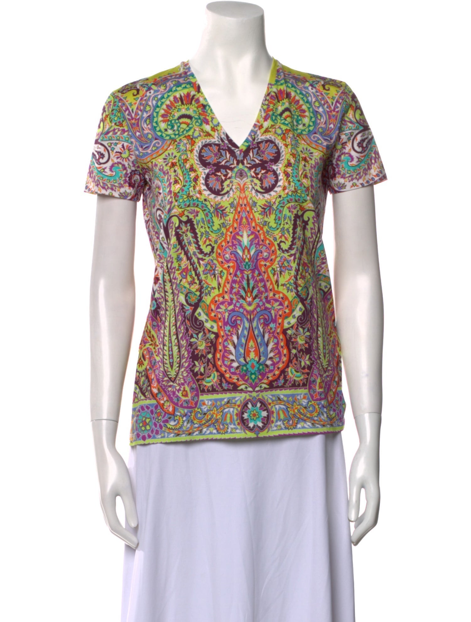 Etro Paisley Print V-Neck Blouse