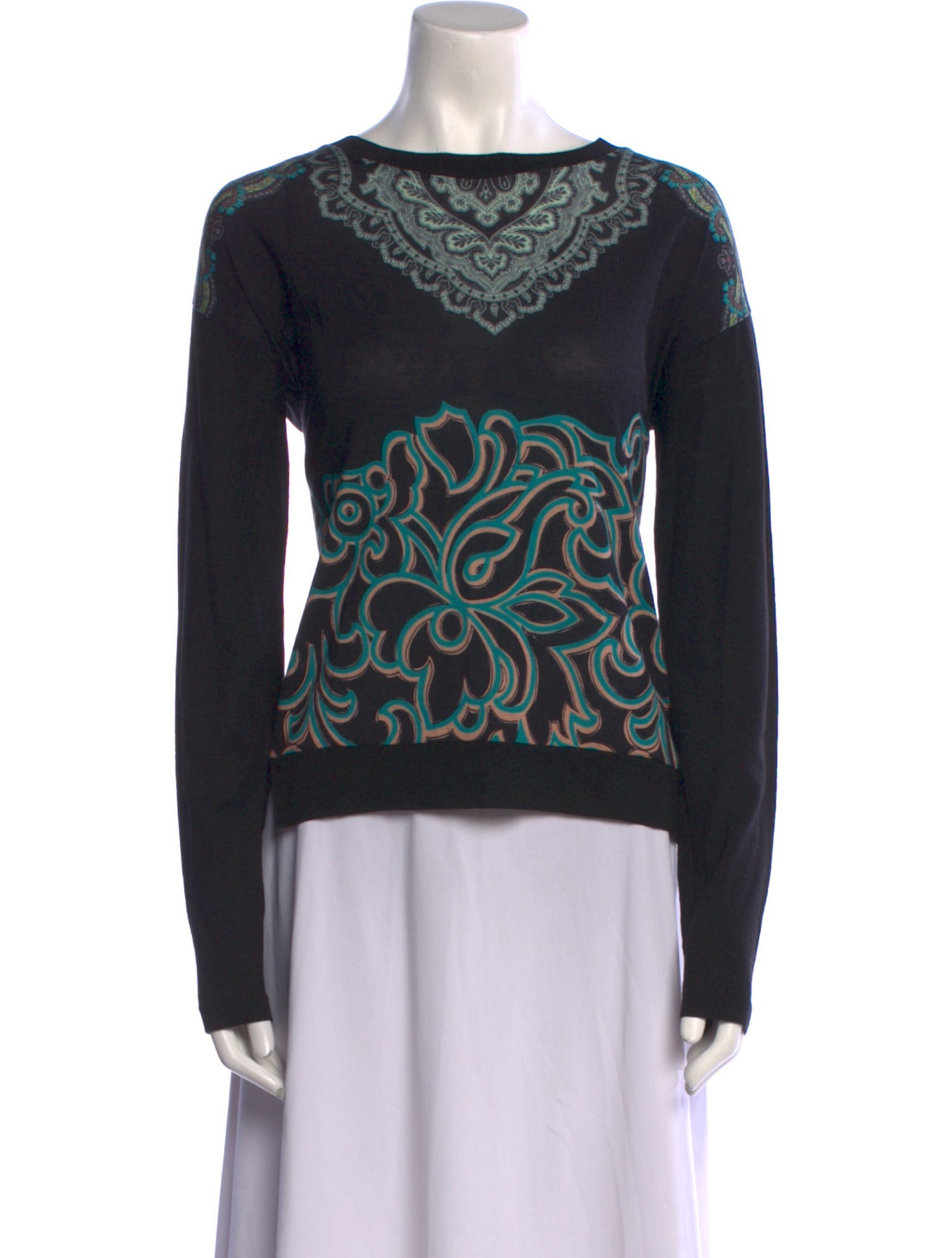 Etro Printed Bateau Neckline Sweatshirt
