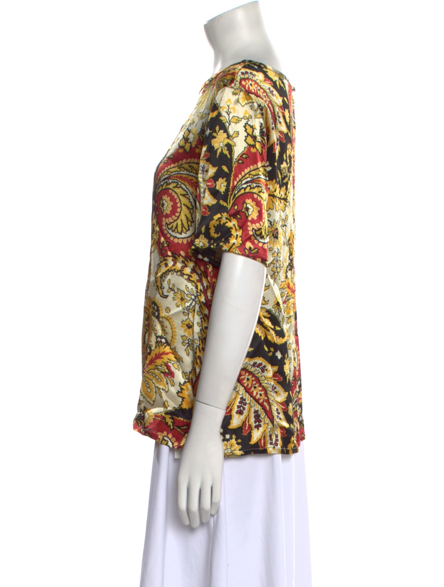 Etro Printed Bateau Neckline T-Shirt