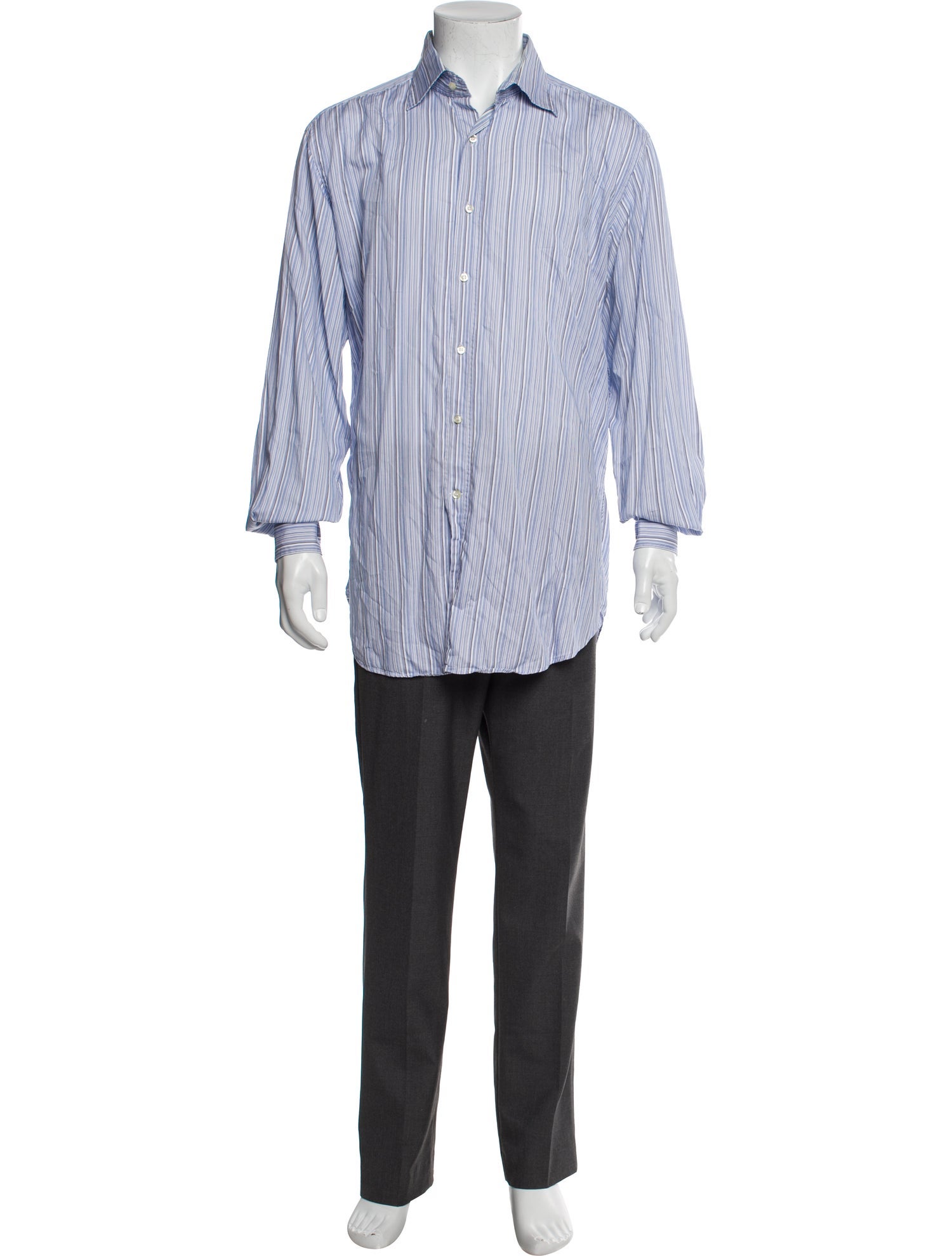 Etro Striped Long Sleeve Dress Shirt