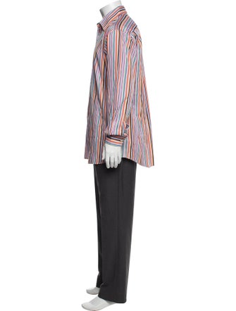 Etro Striped Long Sleeve Dress Shirt