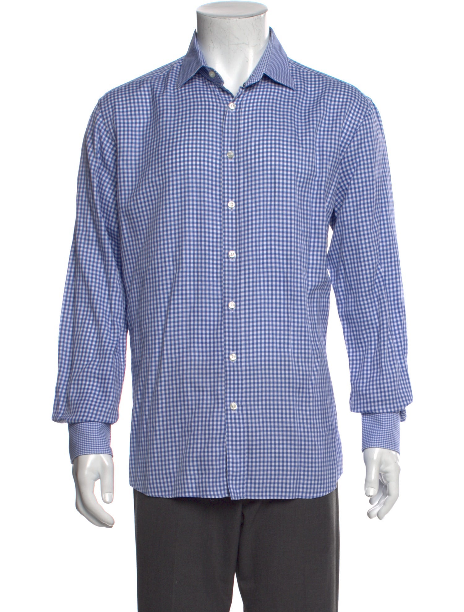 Etro Plaid Print Long Sleeve Dress Shirt