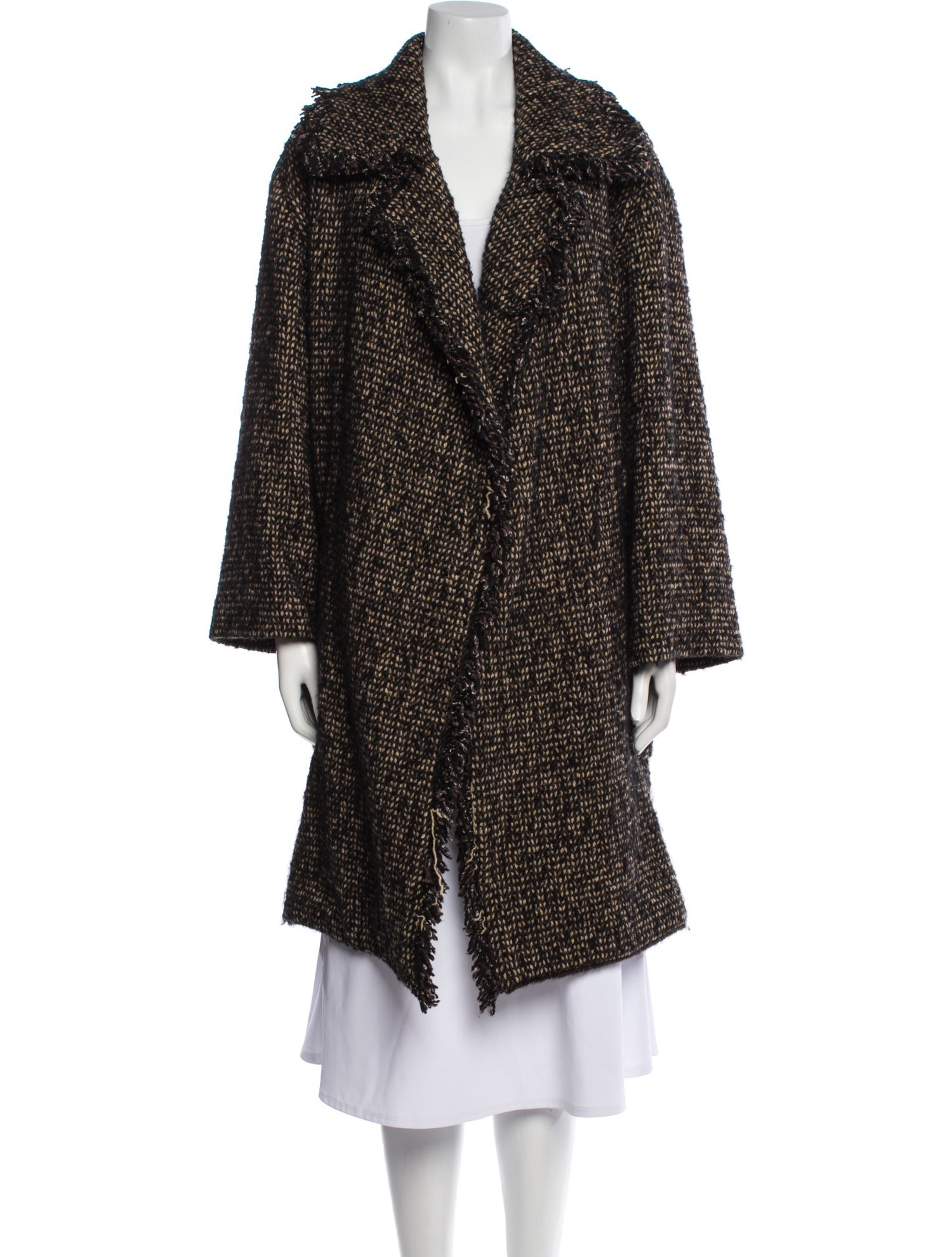 Etro Wool Faux Fur Coat