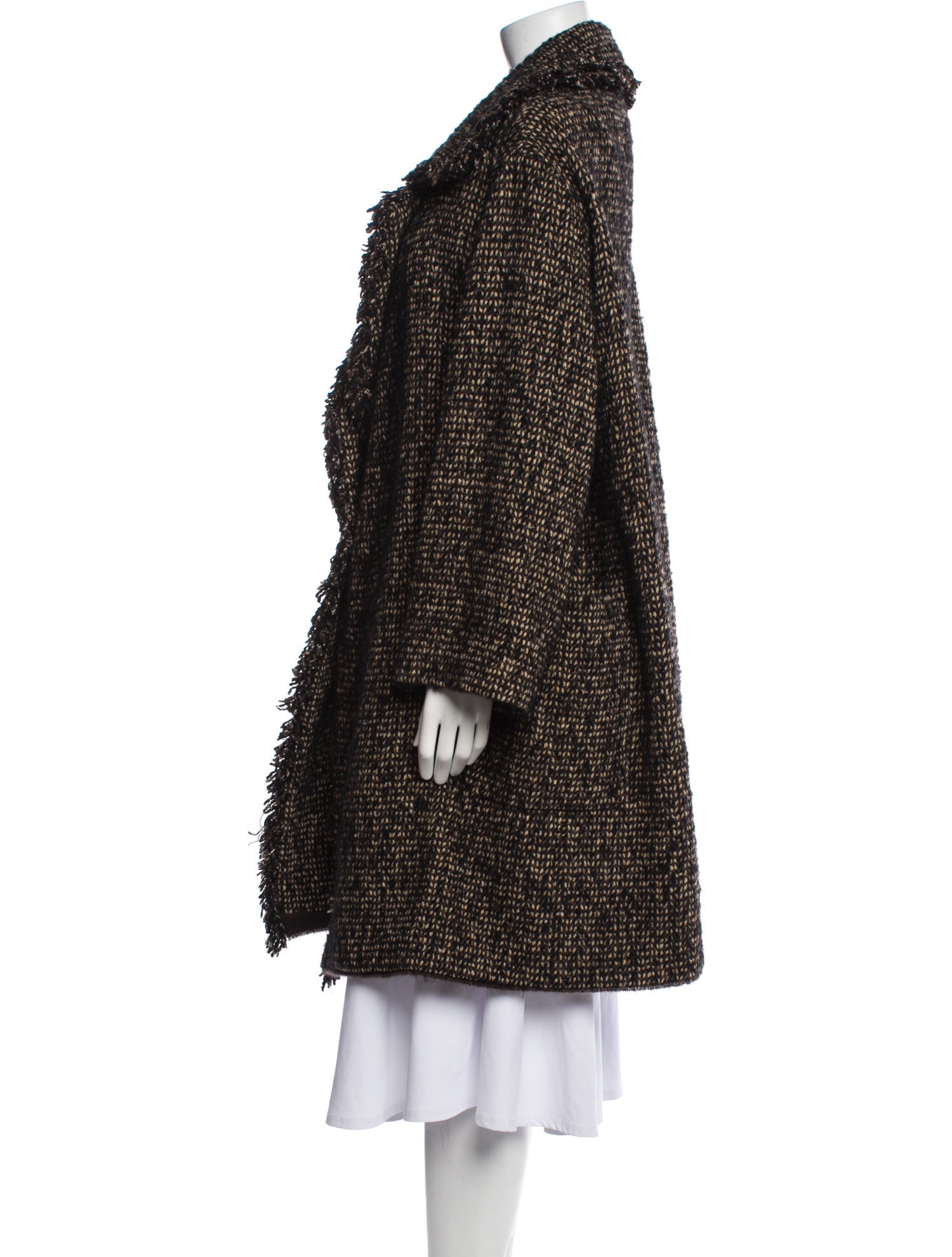 Etro Wool Faux Fur Coat