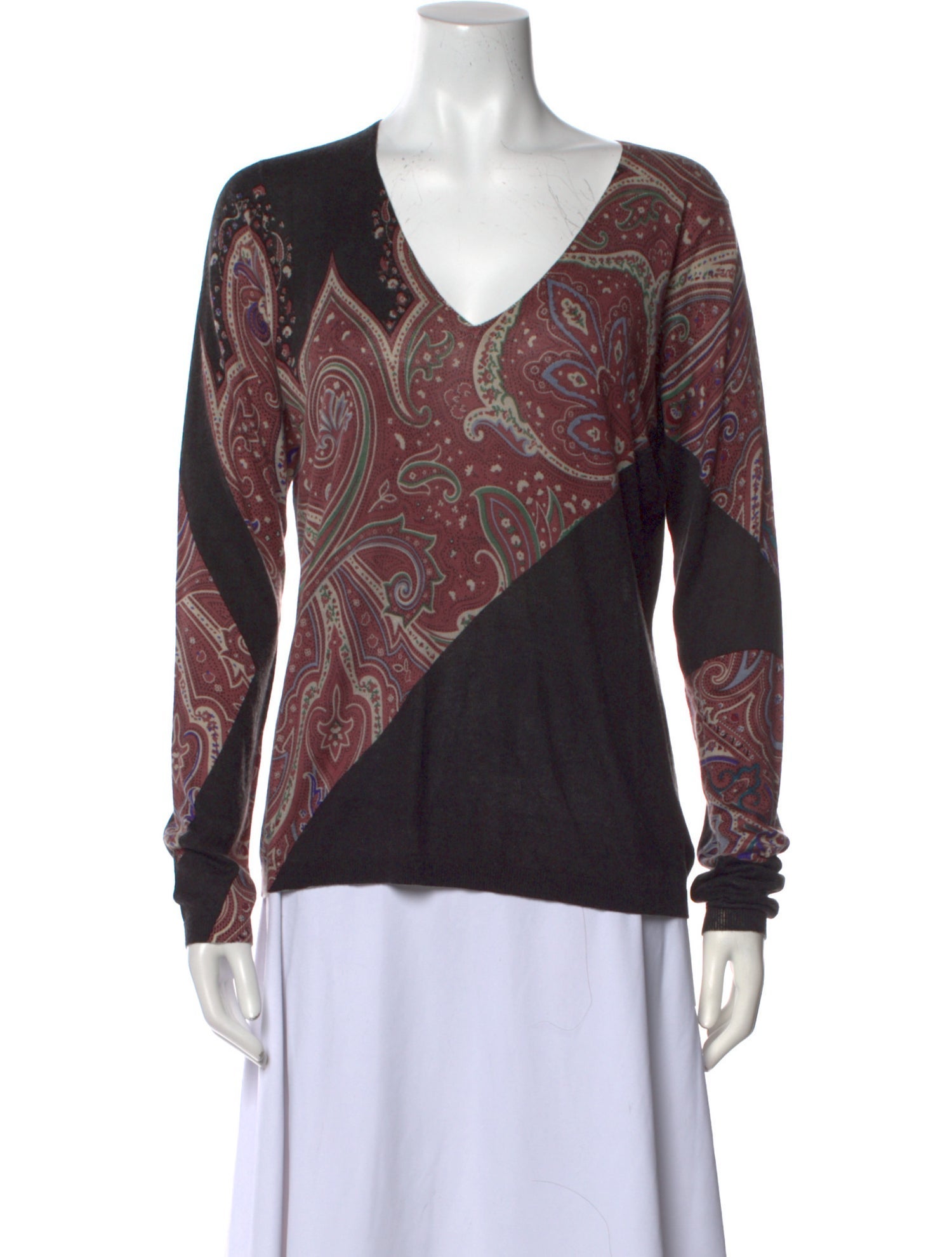 Etro Silk Paisley Print Sweater