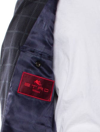 Etro Wool Plaid Print Blazer