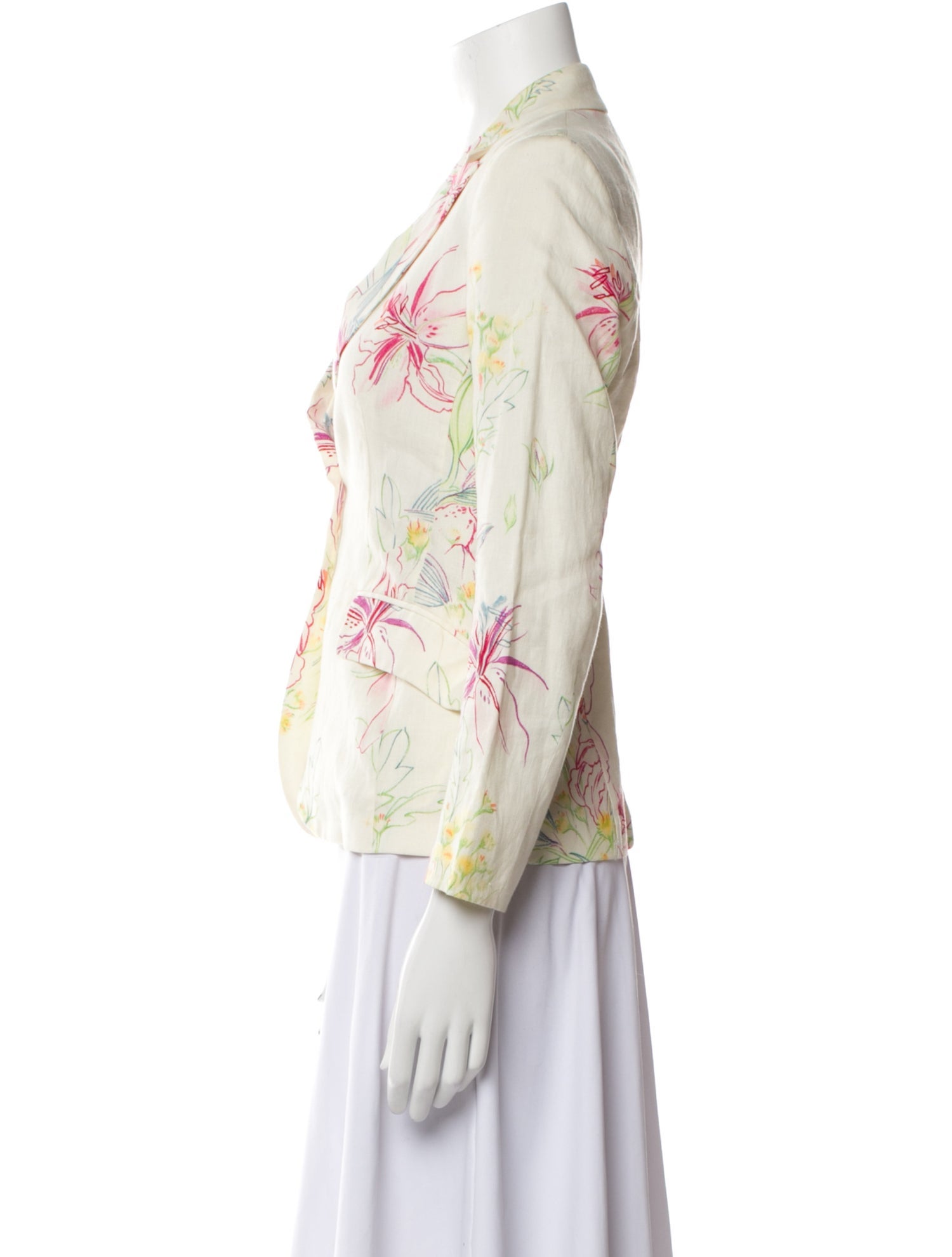 Etro Linen Floral Print Blazer