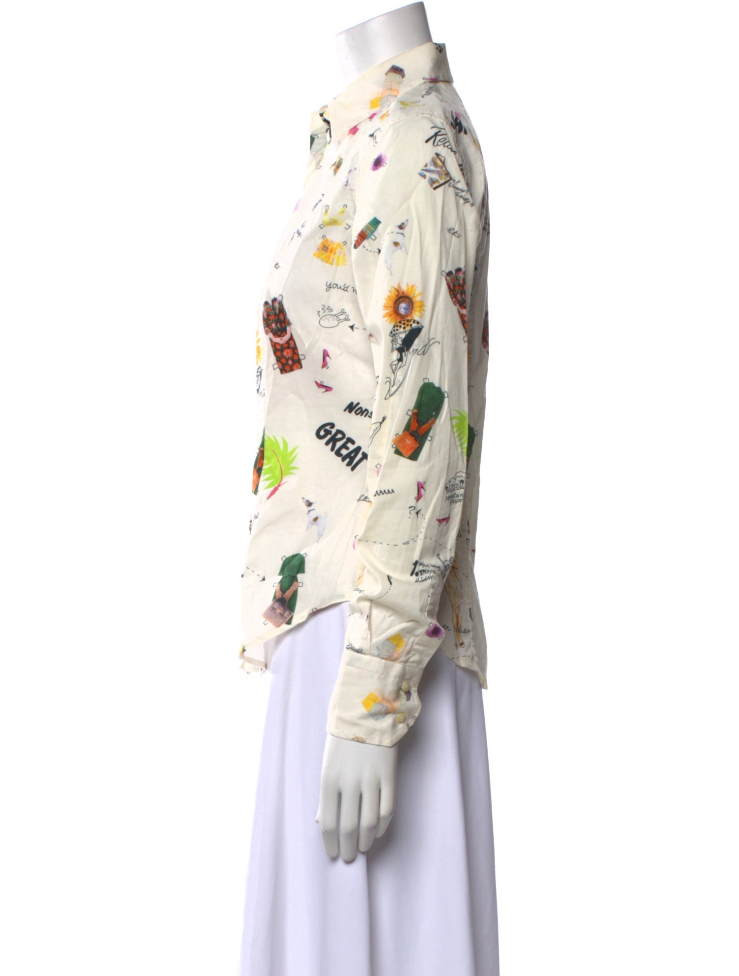 Etro Floral Print Long Sleeve Button-Up Top