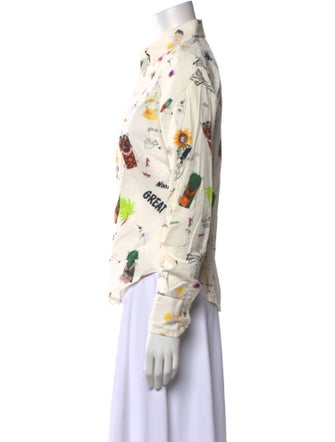 Etro Floral Print Long Sleeve Button-Up Top