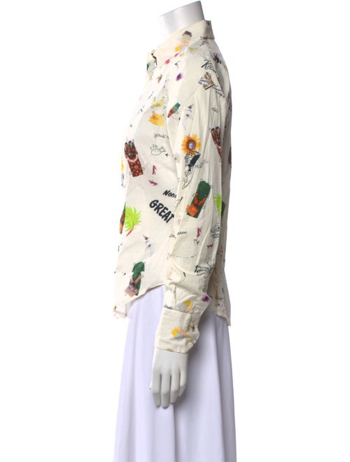 Etro Floral Print Long Sleeve Button-Up Top