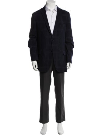 Etro Wool Colorblock Pattern Blazer