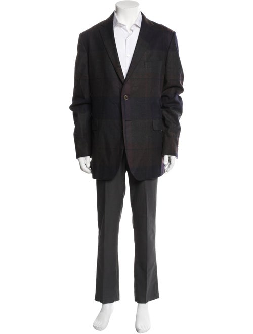 Etro Wool Plaid Print Blazer