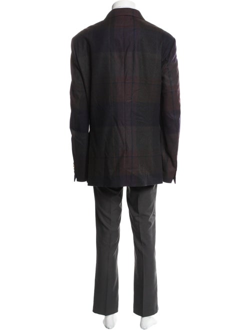 Etro Wool Plaid Print Blazer