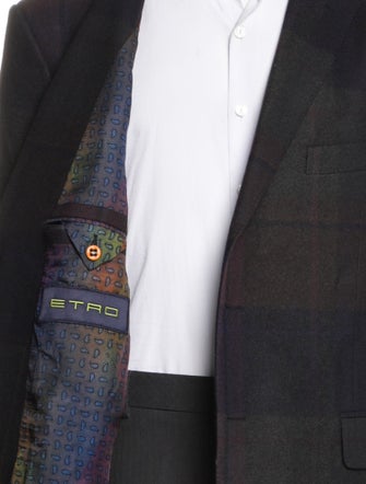 Etro Wool Plaid Print Blazer