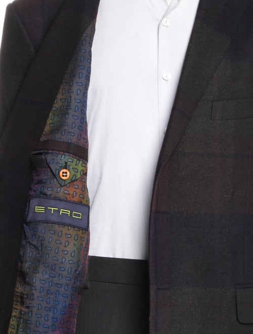 Etro Wool Plaid Print Blazer