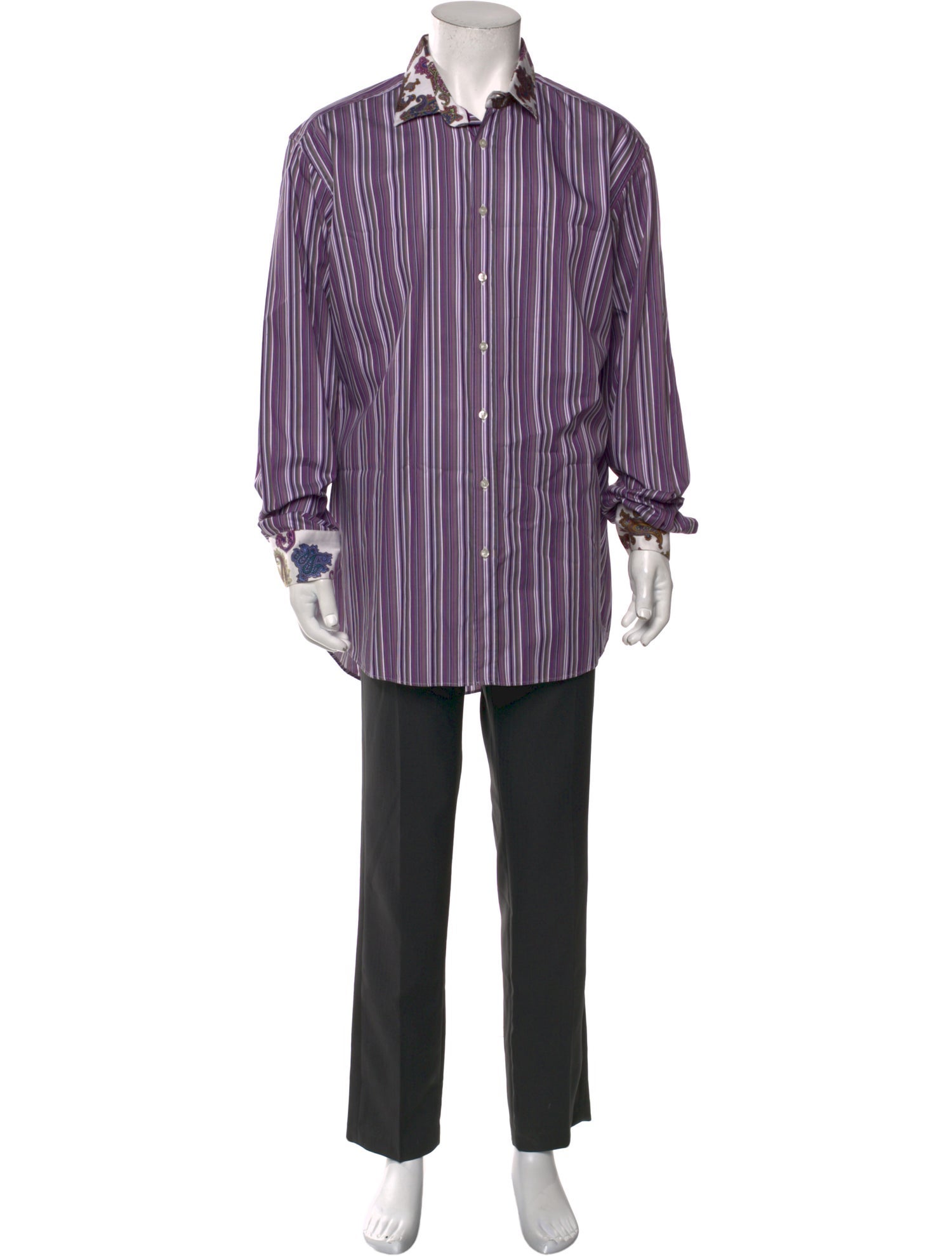 Etro Striped Long Sleeve Dress Shirt