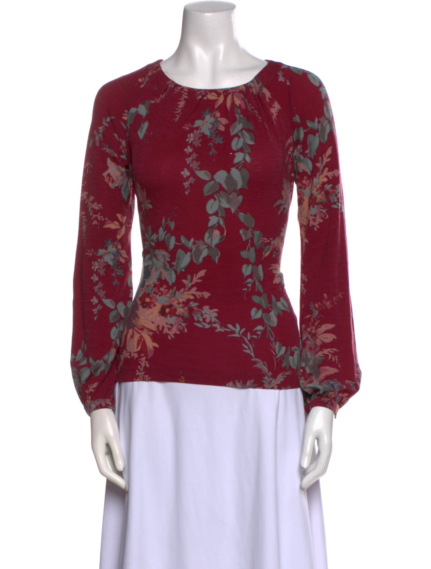 Etro Wool Floral Print Blouse