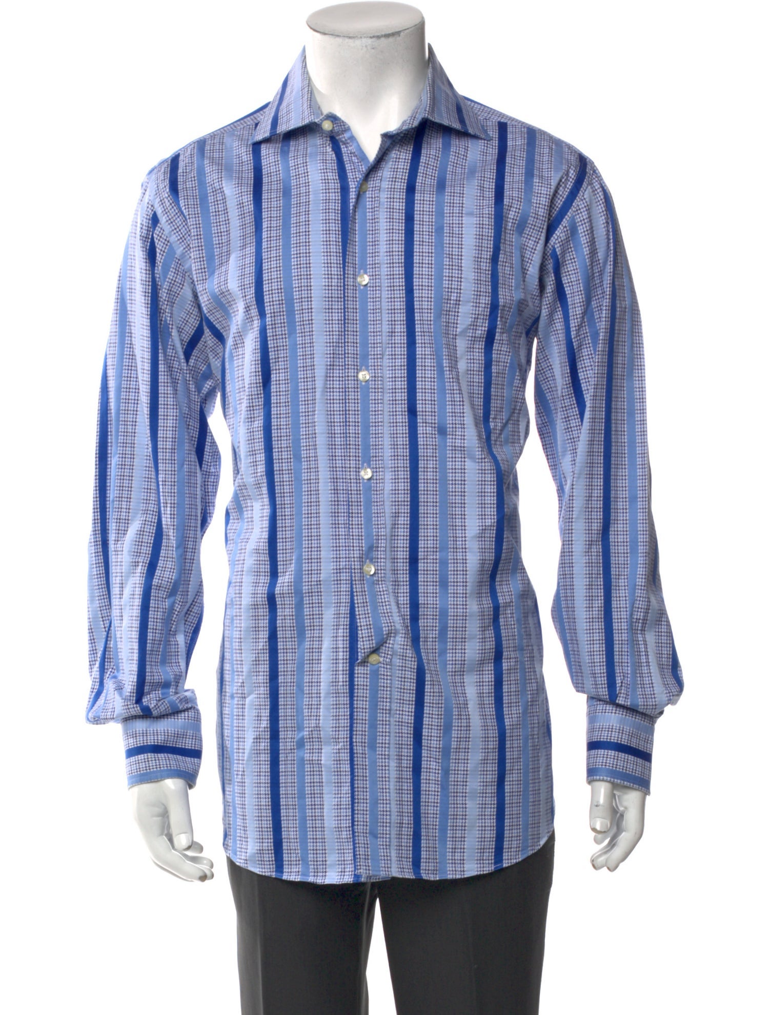 Etro Plaid Print Long Sleeve Shirt