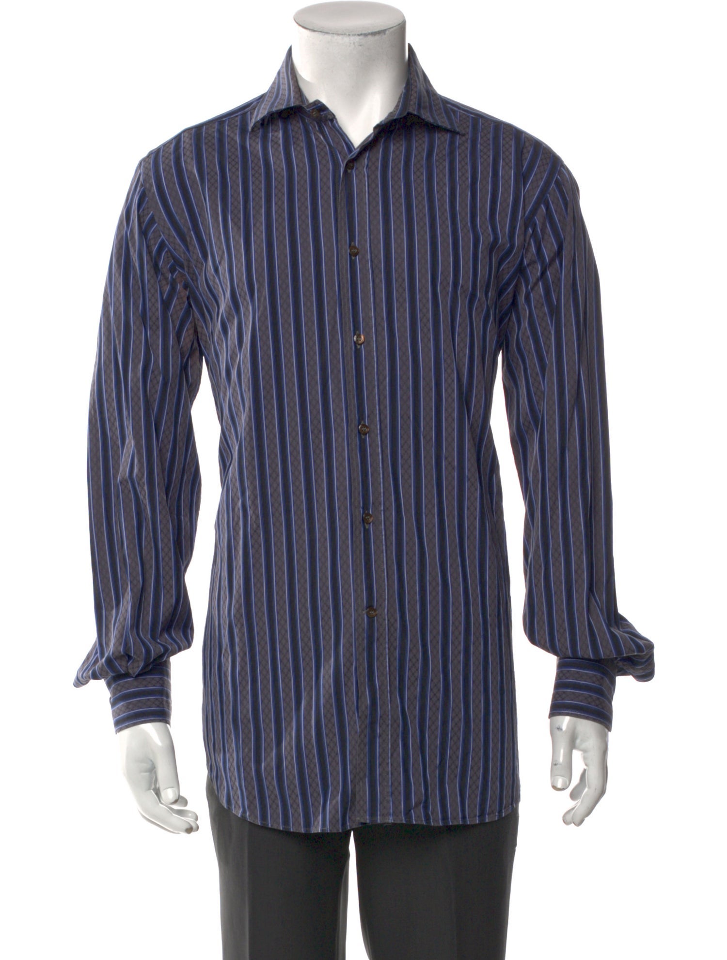 Etro Striped Long Sleeve Dress Shirt
